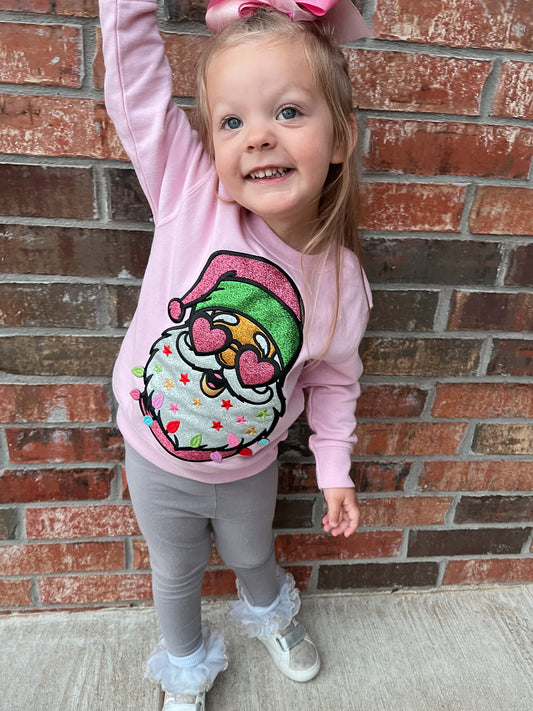 Toddler/Youth Groovy Santa Patch sweatshirt