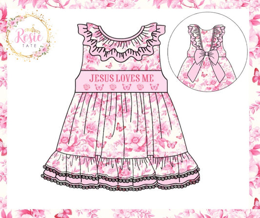 *PRE ORDER* Jesus Loves Me Ruffle Dress