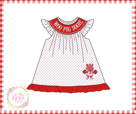 *PRE ORDER* Cheer Hog Ruffle Dress