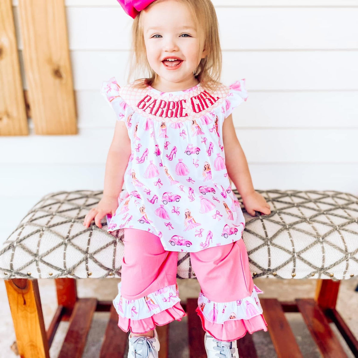 Pink doll ruffle pant set – Rosie Tate