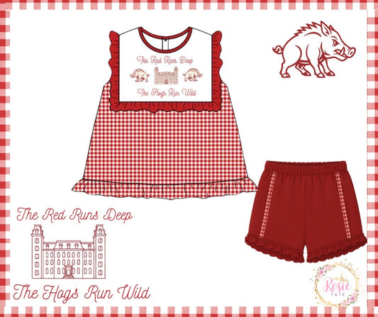 *PRE ORDER* Hogs Run Wild Ruffle Short Set