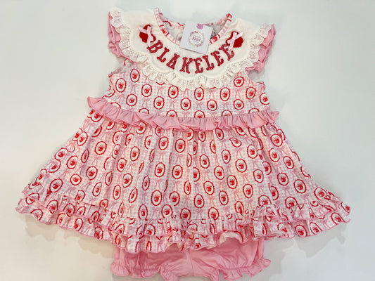 *PRE ORDER* Beaded Apples & Bows Bloomer Set