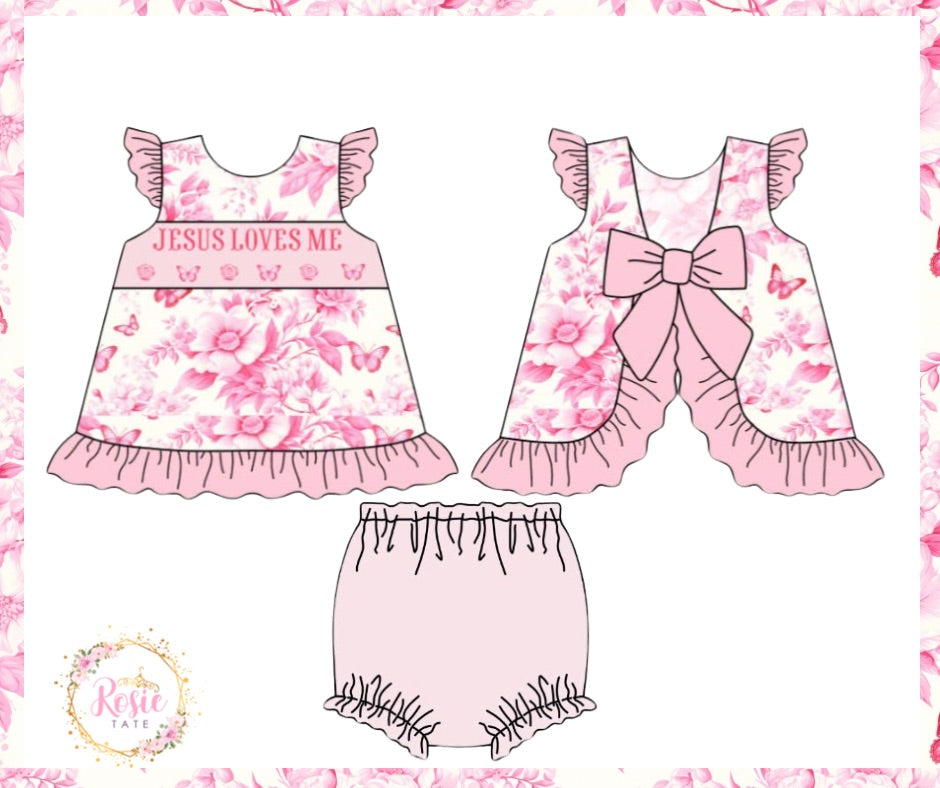 *PRE ORDER* Jesus Loves Me Bloomer Set